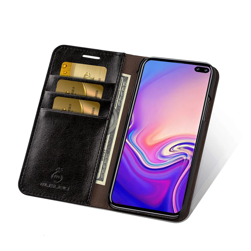 Musubo Роскошный деловой чехол для samsung Galaxy S10 S10+ S10e, чехол из натуральной кожи с откидной крышкой s, чехол для S9 Plus, S8, S7, Funda, Coque Capa