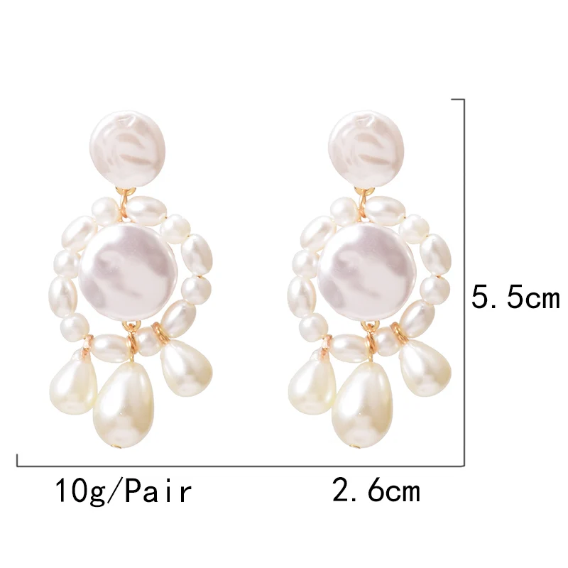 

ZA New Arrive Hang Pearl Drop Earrings Wholesale Fashion Simple Pendientes Fine Jewelry Accessories For Women Christmas Gift