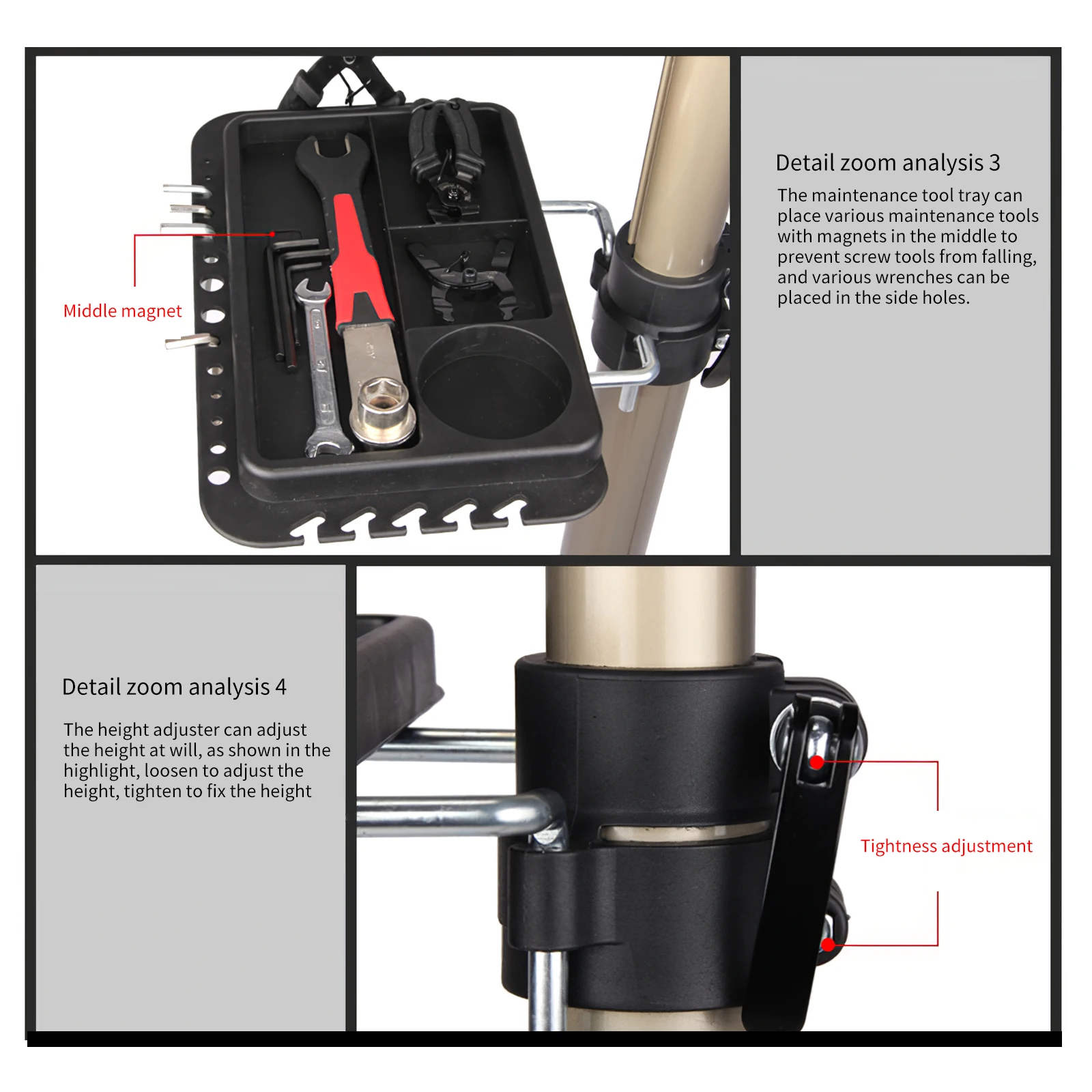 

Mountain Bike Stand Bicycle Support Bracket Foldable Bike Repair Rack Stand Adjustable Height Bicycle Storage Display Bracket