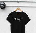 Женская модная летняя повседневная футболка Boho с принтом Луны, футболка с коротким рукавом, женская футболка с графическим принтом, винтажные модные футболки, топ M171