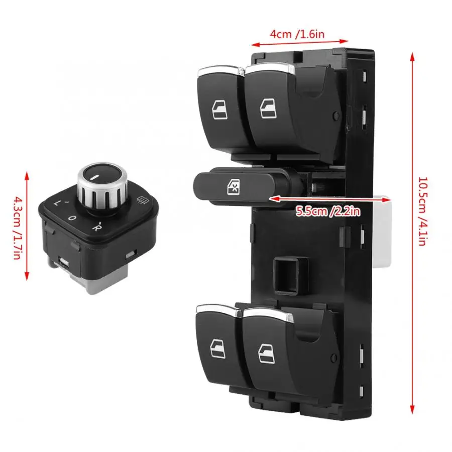 button start stop 6Pcs Chrome Headlight Headlamp Window Mirror Switch Set for B6 CC Golf MK5 MK6 car switch relay | Автомобили и