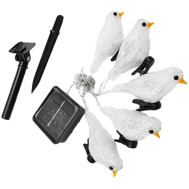 

Waterproof 5 LED Acrylic Bird Lights String Solar Fairy Lamp Courtyard Garden Decoration Lights Holiday Decor