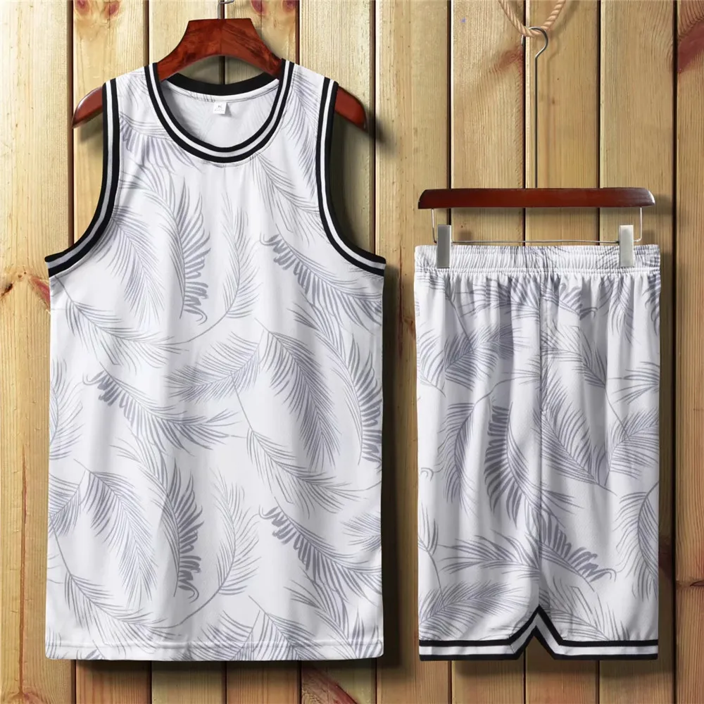 

2020 New Personality Men Basketball Set Uniforms kits Sports clothes Kids basketball jerseys college tracksuits DIY Customized