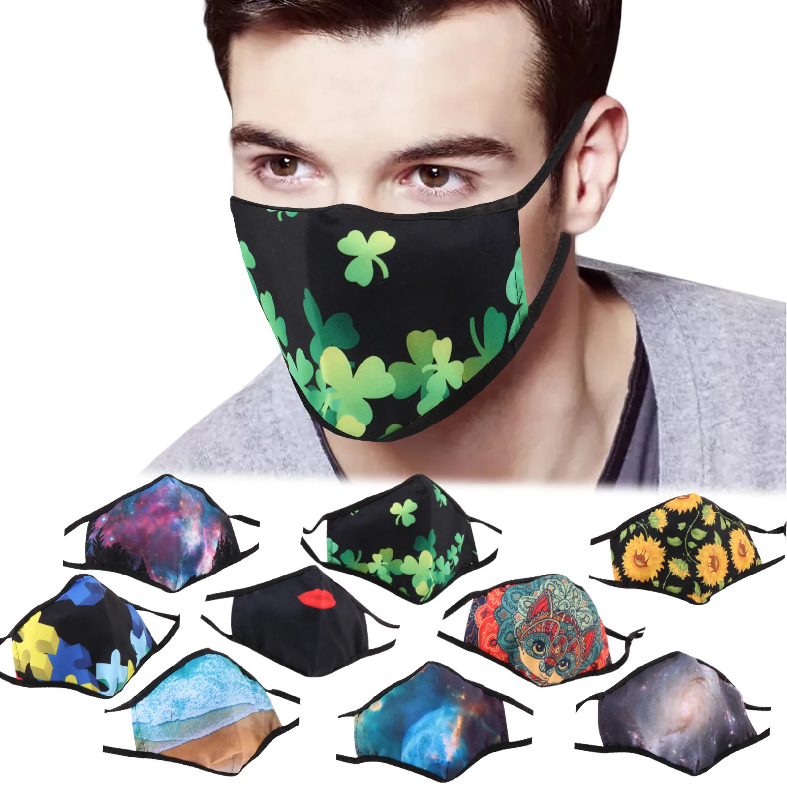 

Headband masques 1PC Men's and women's mascarillas cotton masks ear-hanging personality windproof masks маска máscara бандана#