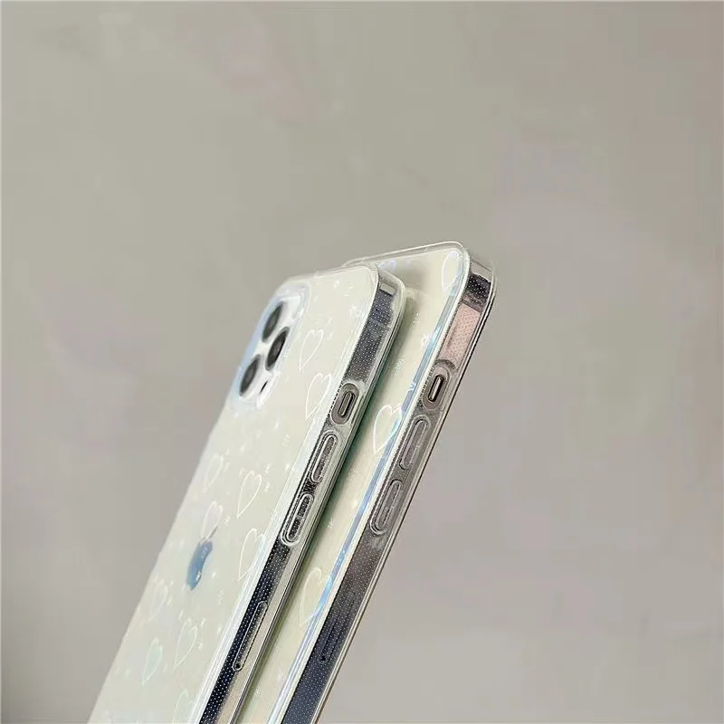 laser love tpu case for oppo find x3 lite x3 pro reno 5 a94 clear gradient phone cover for realme 8 pro 7 6 c3 xt 5 5i 6i capa free global shipping