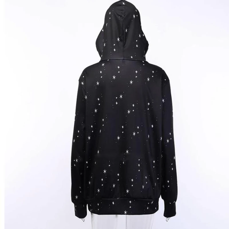 

Medieval Style Women's Tops Cosplay Costumes Black Cat Printed Hooded Long Sleeve Dark Gothic Style Long Loose Streetwear Outfit