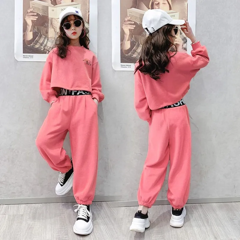 

Children Clothes Kids Suit Girls Long Sleeve Sweatshirt+Pants 2pcs Spring Autumn Casual Girls Tracksuit Sportswear 4 6 8 10 12 Y
