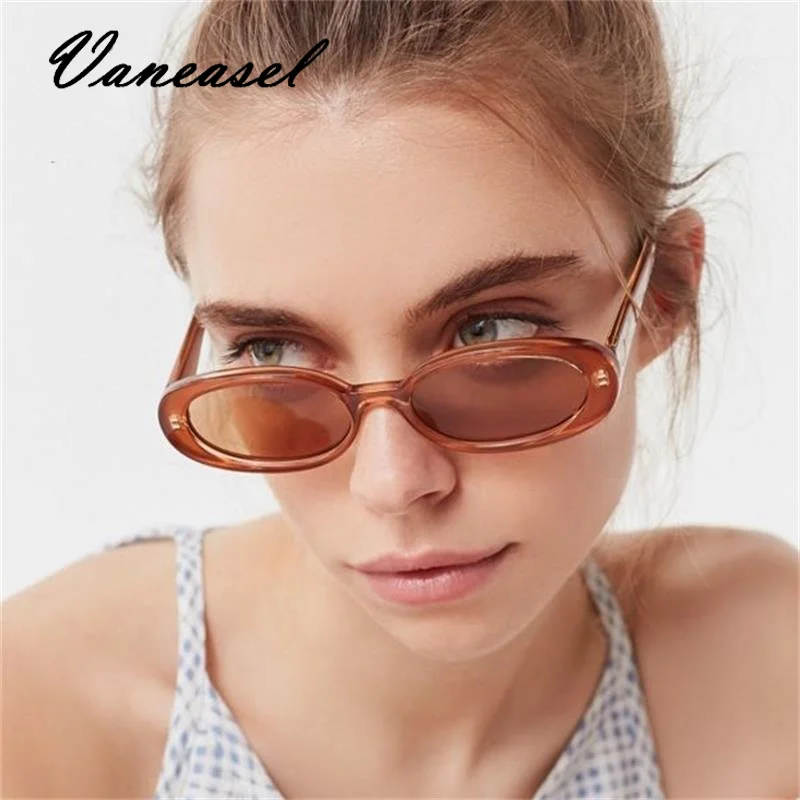 VANEASEL Oculos de Sol Овальные Солнцезащитные очки для женщин Ретро стиль круглая оправа