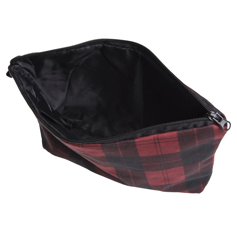 Женская клетчатая косметичка в британском стиле несессер на молнии портативный
