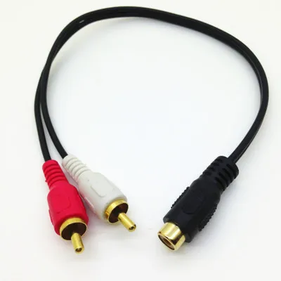 Разъем с внутренней резьбой до 2 RCA штекер Y сплиттер Аудио Видео адаптер короткий