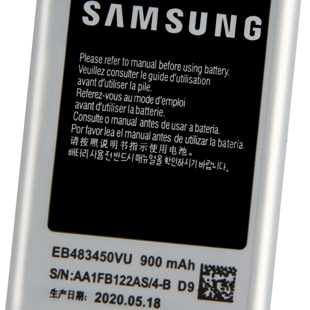 Оригинальный аккумулятор Samsung для C3630 C3230 C5350 C3752 GT S5350 C3630C C3528 EB483450VU 900 мА