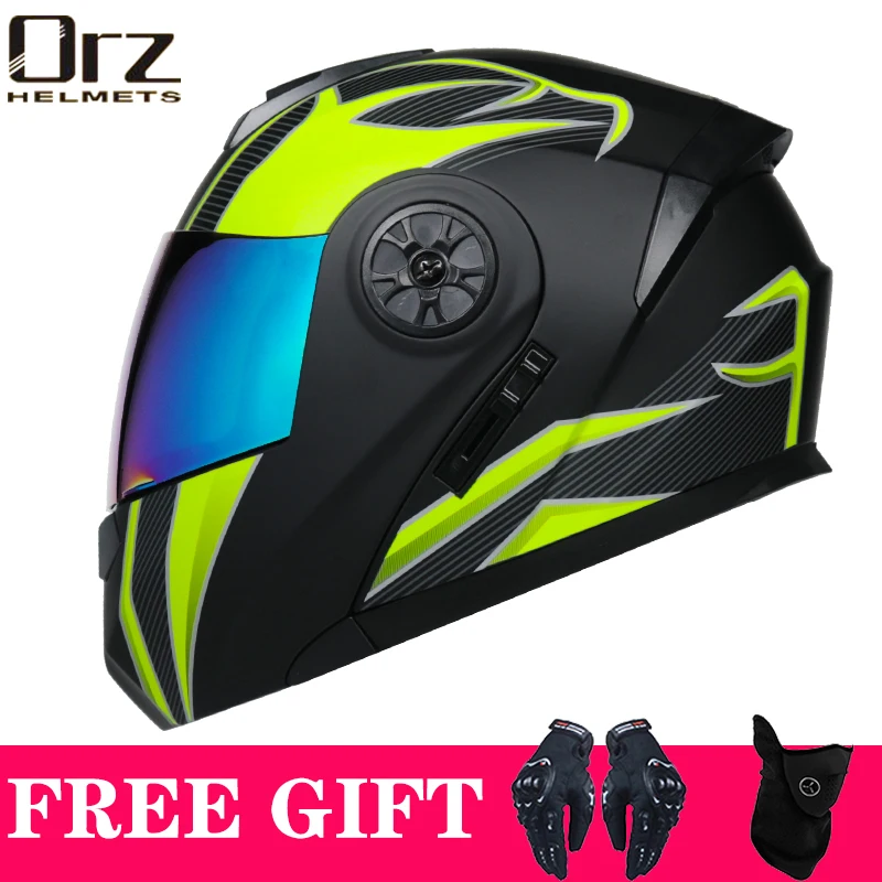 Мотоциклетный шлем откидной из АБС-пластика на все лицо гоночный сертификация Dot