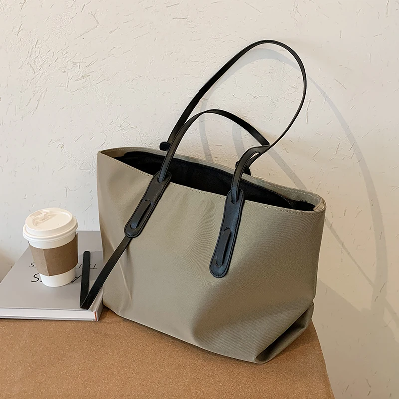 

Композитная сумка из ткани Оксфорд, повседневная черная дамская сумочка-тоут с внутренней отделкой, чемоданчик для книг и ноутбука, шоппер