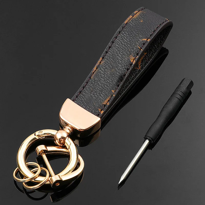 

Leather Keychain Hand Strap Customization Creative And Exquisite Gifts Car Key Accessories Retro Patterns Bag Pendant