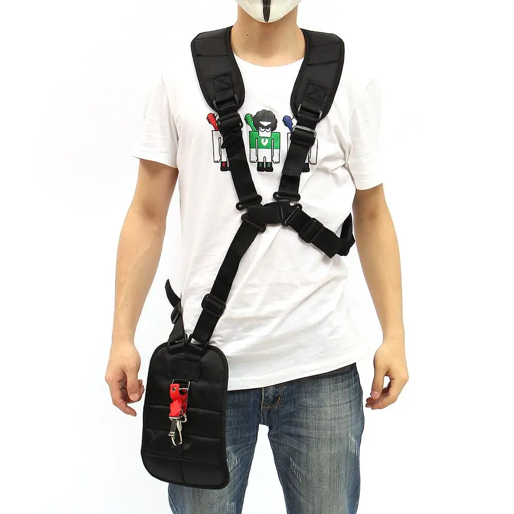 

Lawn Mower Double Shoulder Harness Strap Adjustable Nylon Black Harness Belt Garden Grass Trimmer Accessories