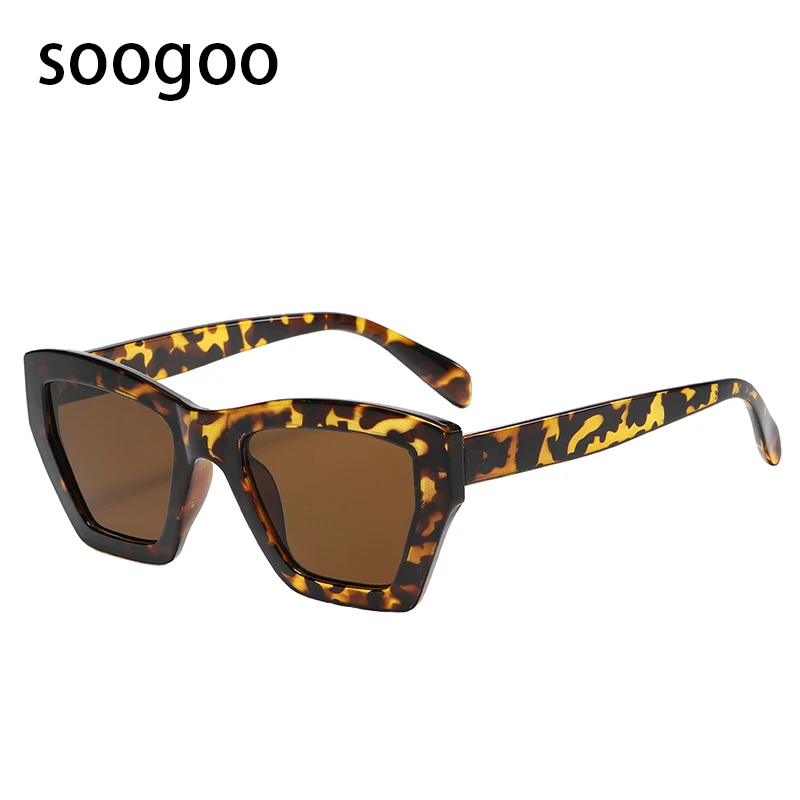 

Fashion Cat Eye Women Sunglasses Vintage 2021 Irregular Sun Glasses Men Retro Square Eyeglasses Jelly Tea UV 400
