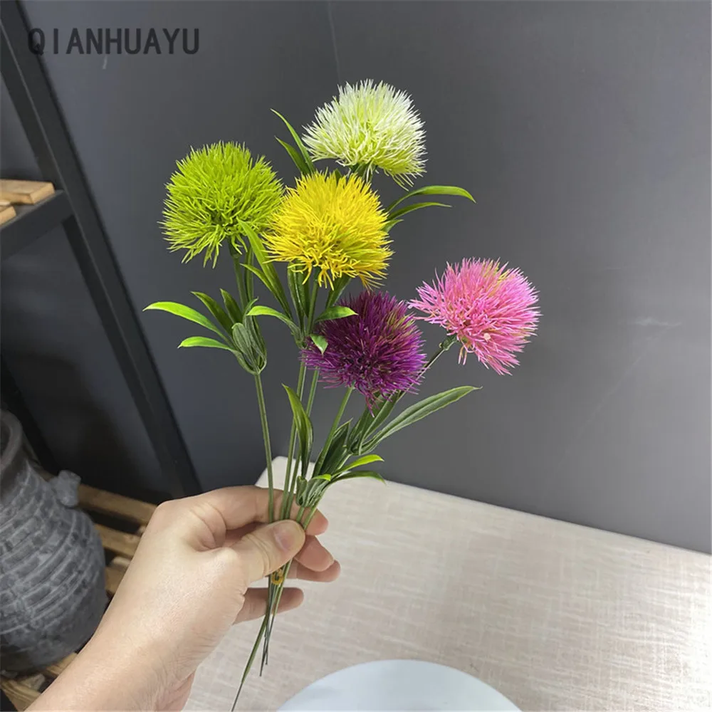 1/5 шт. 25 см Сатиновые туфли Одуванчик цветы декоративные букеты пластиковая