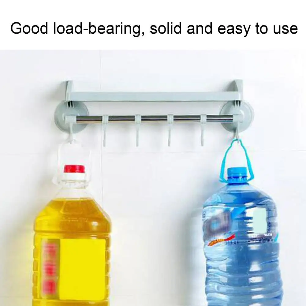 Регулируемая Вешалка с крючками на двойной присоске вешалка для полотенец