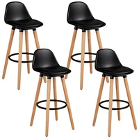 set of 4 mid century barstool 28 5 dining pub chair wleather padded seat 2hw66345