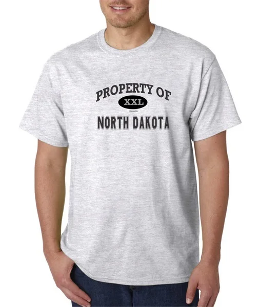 

USA Made Bayside T-shirt USA State Property Of North Dakota
