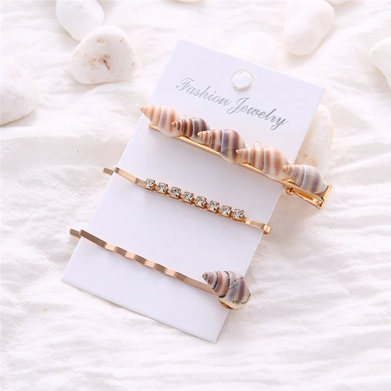 Модная Имитация Жемчуга Заколка для волос набор ракушек заколка с кристаллами