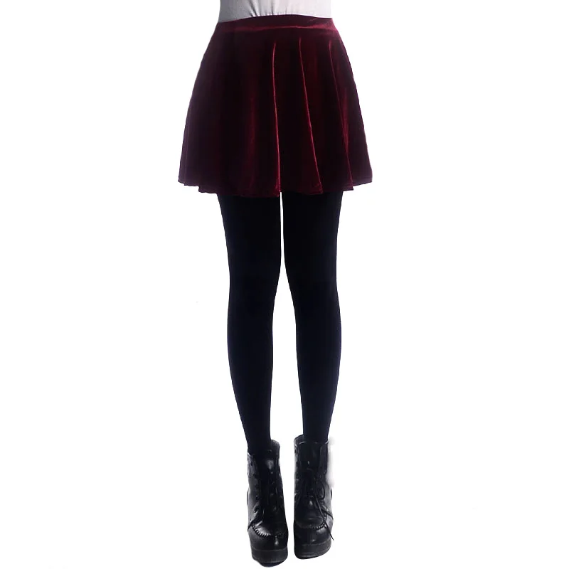 Элегантная бархатная Женская юбка больших размеров с высокой талией офисная