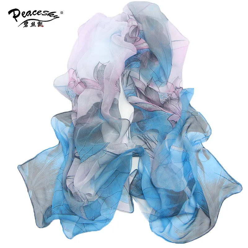 Women's Geometric Pattern Chiffon and Silk Scarf - Long Soft Shawl for Spring and Autumn image 5