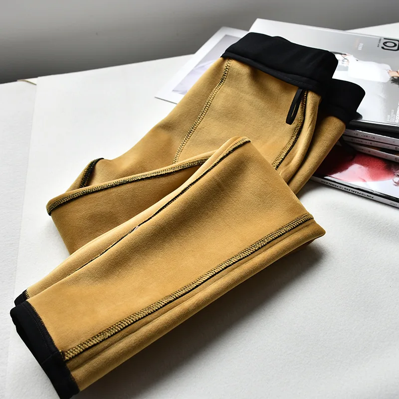 

Stretchable Fleece Lining Magic Pant For Women Women's Winter Elastic Black Zipper Pencil Pants Ankle-length Pants Skinny Pants