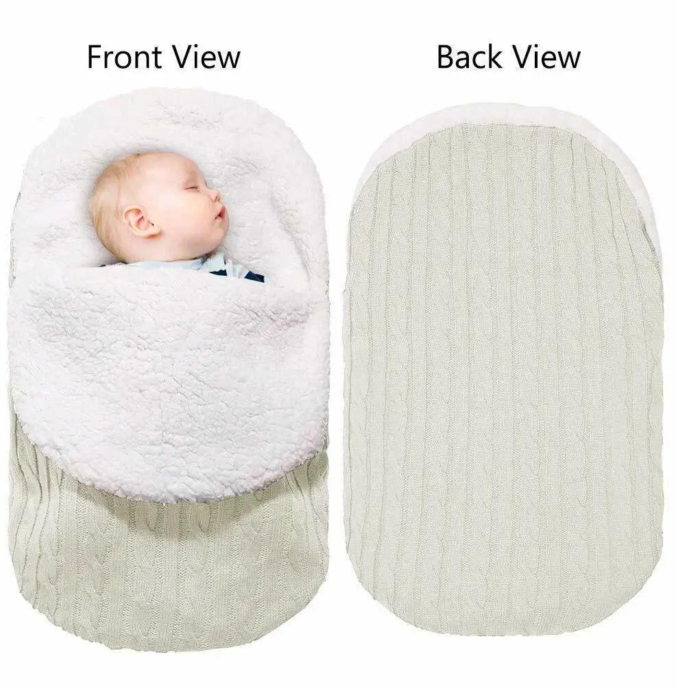 Newborn Infant Baby Blanket Knit Crochet Winter Warm Swaddle Wrap Sleeping Bag 2 Colors | Мать и ребенок