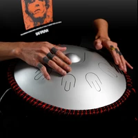 hluru 2021 new type steel tongue drum 14 inch 9 note d minor handpan percussion instrument hand drum yoga meditation beginner