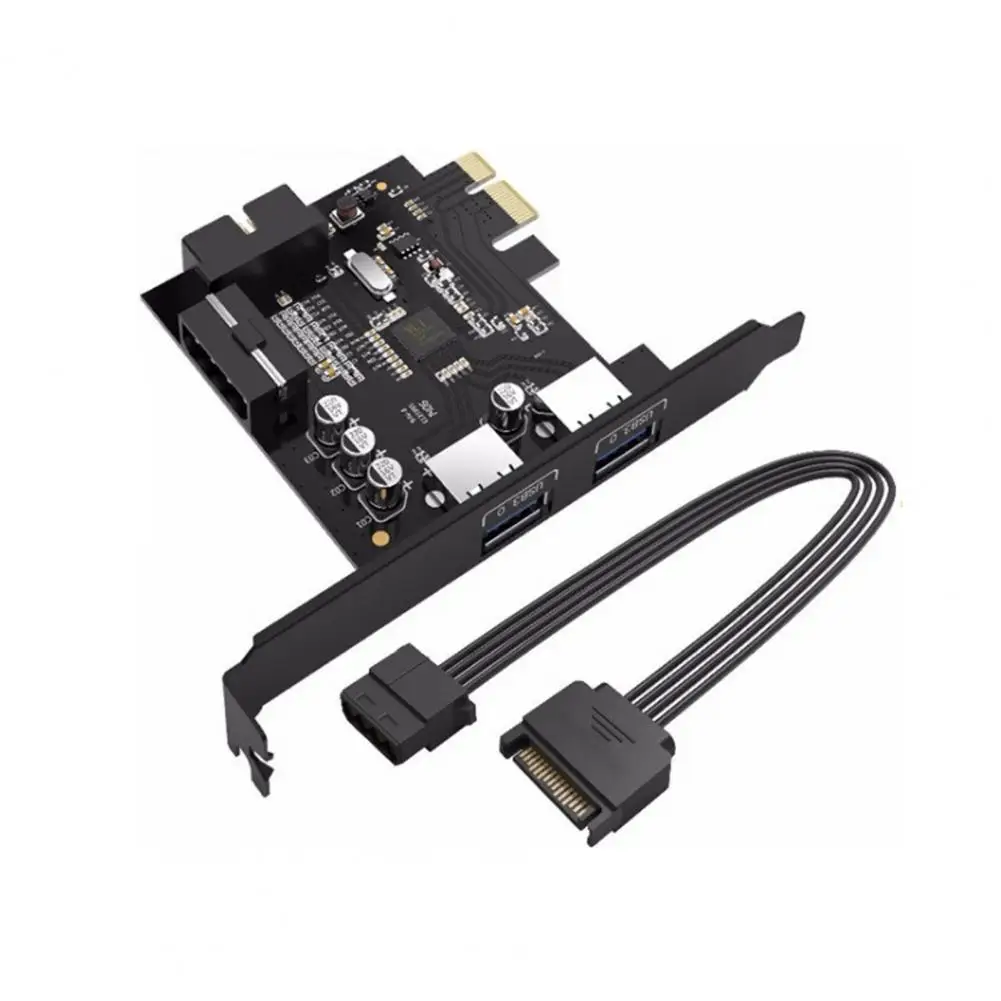 

PVU3-2O2I Expansion Card USB3.0 High Speed Transfer Adapter 20Pin Power Supply PCI-E Extender Card for Windows XP/Vista/7/8/8.1/