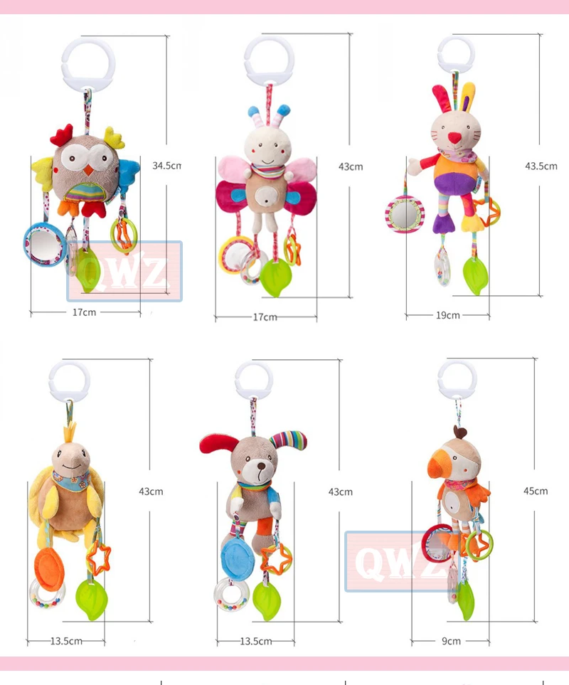 Cartoon Baby Toys 0-12 Months Bed Stroller Mobile Hanging Rattles Newborn Plush Infant for Boys Girls Gifts | Игрушки и хобби
