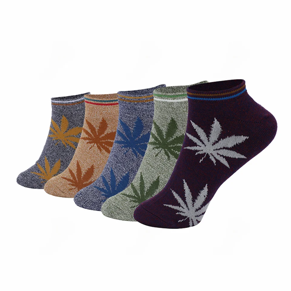 

Classic Shallow Mouth Breathable Socks 1Pair Men's Skateboard Spring and Summer Maple Leaf Socks Ankle Men's Tube Non-Slip Socks