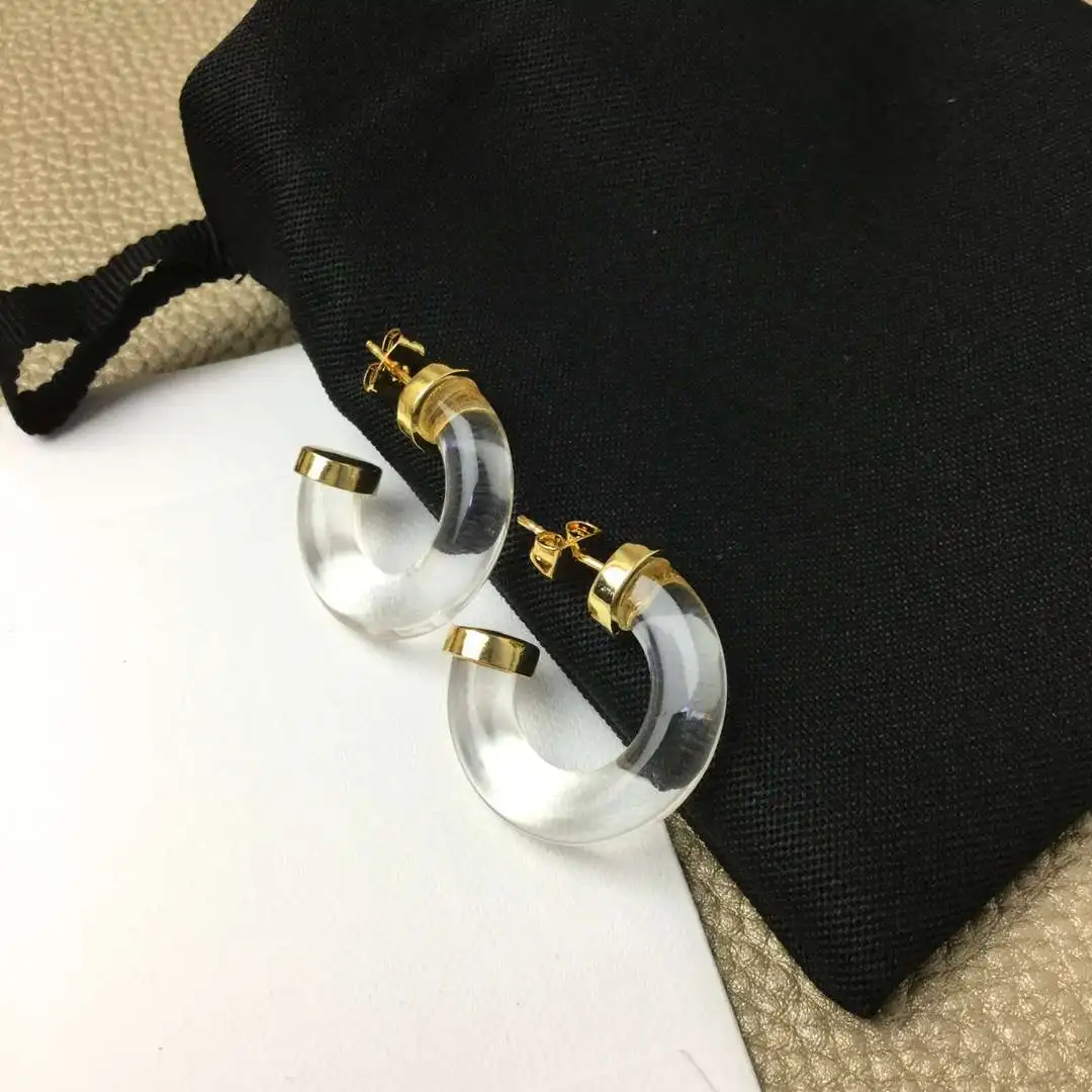 Высококачественные прозрачные круглые серьги в европейском и американском