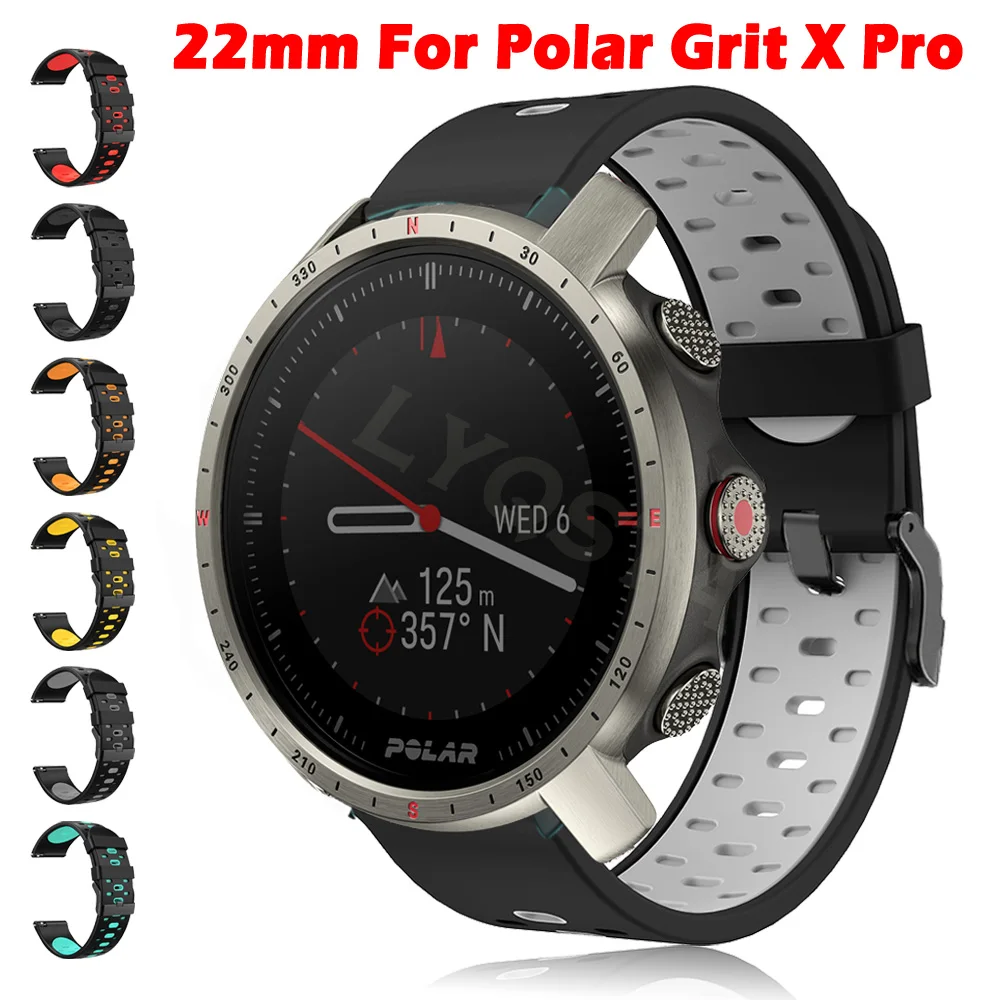 

Ремешок для смарт-часов Polar Vantage M/M2, силиконовый браслет для Polar Grit X Pro, 22 мм