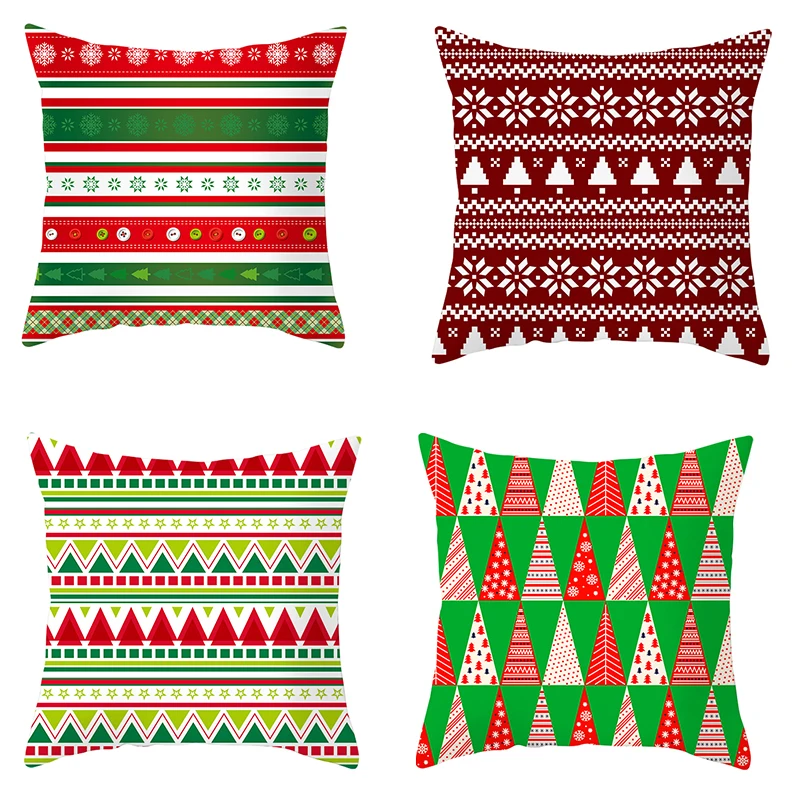 Рождественская вязаная наволочка мягкий домашний декор Удобная 45x45 см подарок на