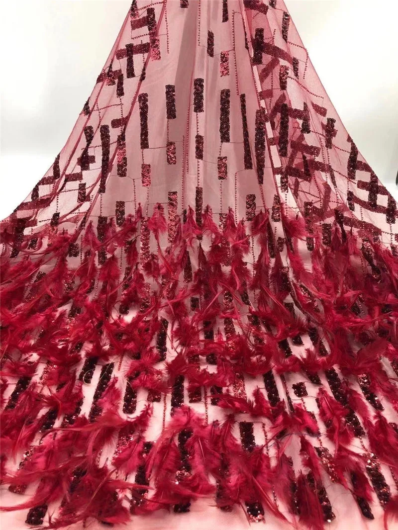 

5yards beautiful sequins french lace fabric good quality african net tulle lace fabric for lady party dress YAY104