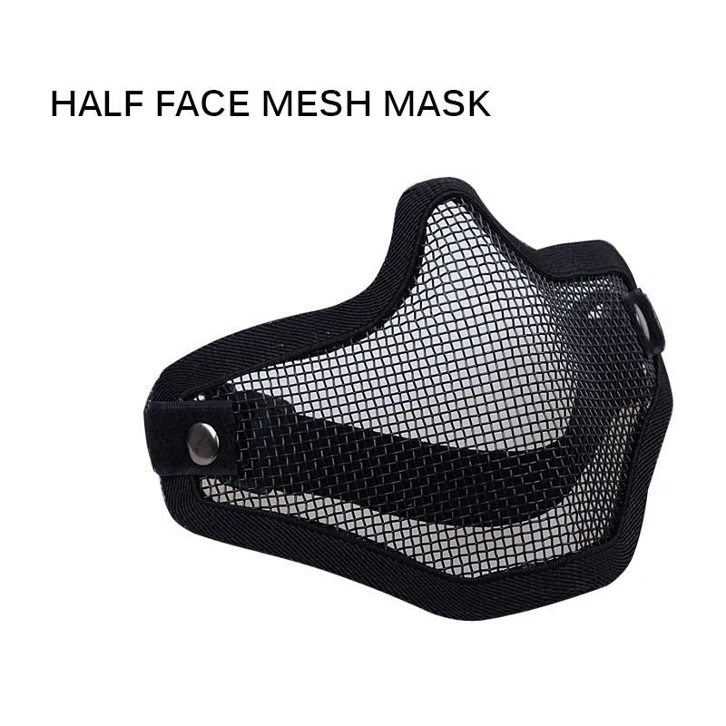 Маска для страйкбола на половину лица металлическая Стальная Сетчатая охота