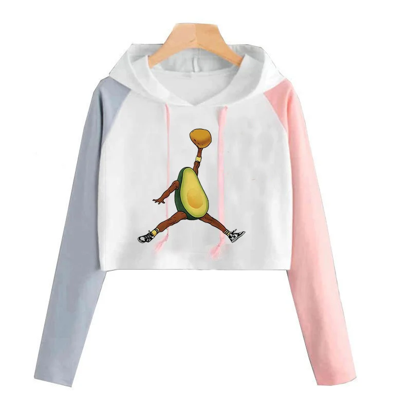 Женская толстовка с капюшоном авокадо забавная мультяшная модная графическим