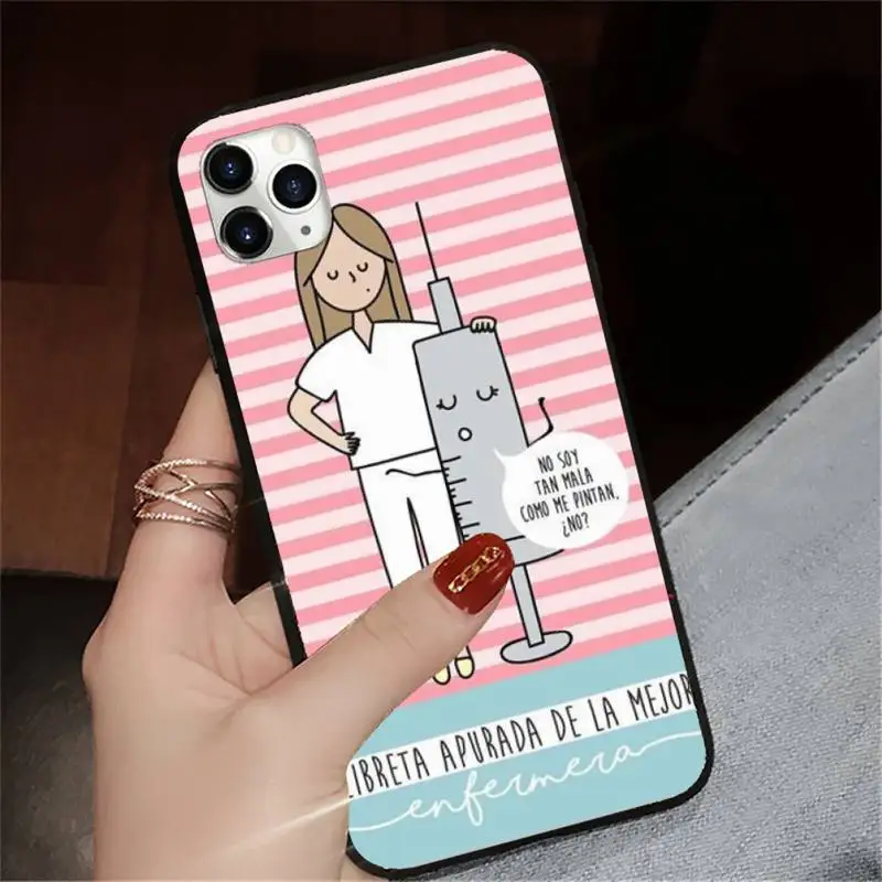 

Cute Cartoon Doctor Nurse Medicine Phone Case for iPhone 11 12 mini pro XS MAX 8 7 6 6S Plus X 5S SE 2020 XR