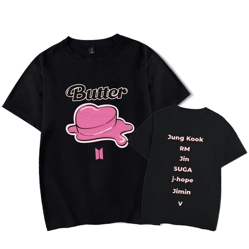 

New Album Butter T-Shirt Women Men Short Sleeve Bangtan T-shirts Harajuku Boys Girls Tops Butter Clothes Oversized