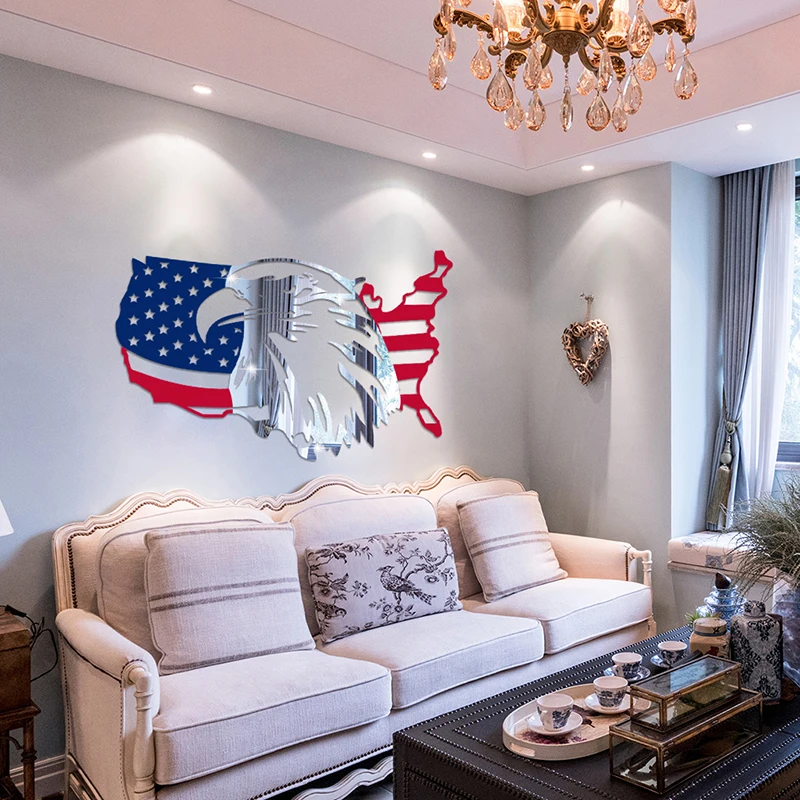 

American flag sticker bald eagle American flag mirror wall sticker window car decal decoration stickers