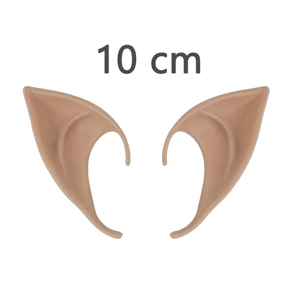 Dark Skin 10CM Эльф уши косплей костюм на Хэллоуин из латекса Маска Фея Гоблин уши вампира эльфри Свинья Нос Маскарад вечерние аксессуары - Цвет: Dark Skin 10CM