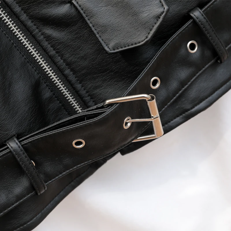 Женский кожаный жилет мягкий из искусственной кожи мотоциклетный женский с