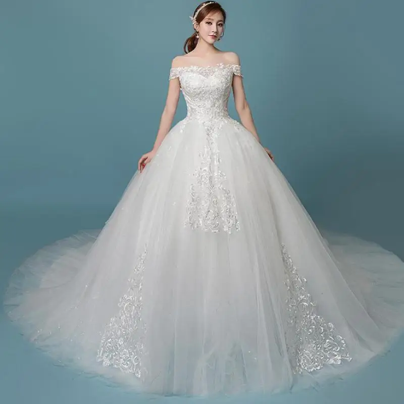 Элегантное бальное платье с вырезом лодочкой Mrs Win классическое свадебное