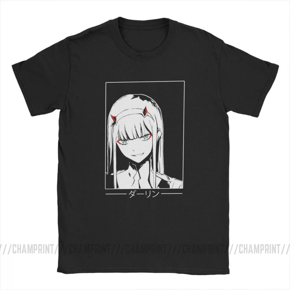 Крутая футболка Zero Two Darling In The Franxx для мужчин 100% хлопок забавные женские топы |