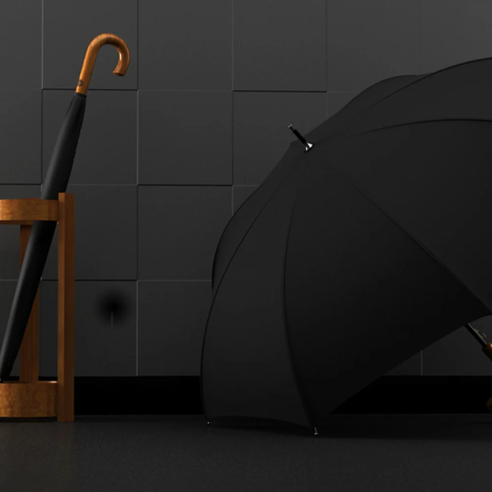 Большой роскошный зонт из дерева с длинной ручкой японский стиль 8K ветрозащитные