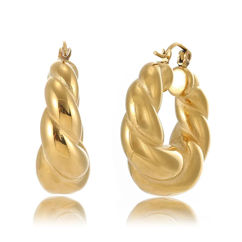 

Irregular Hoop Earrings For Women Stainless Steel Plated Gold Earring Minimalist Trendy Earings Round Punk Earing Jewellery Gift