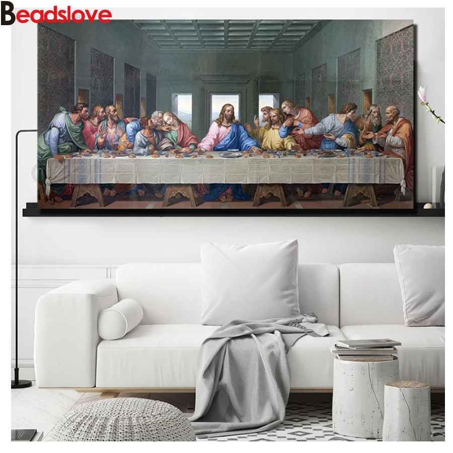 5d Diy Алмазная картина Тайная вечеря Иисуса большого размера полная квадратная