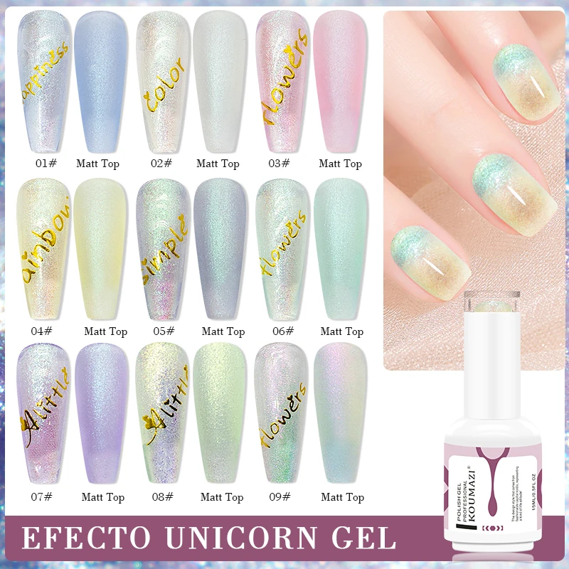 

Aurora Efecto Unicorn Nail Glitter Pearl Sparkle Shell Rubbing Pigment Sparkly UV Gel Polish Nail Manicures Decoration